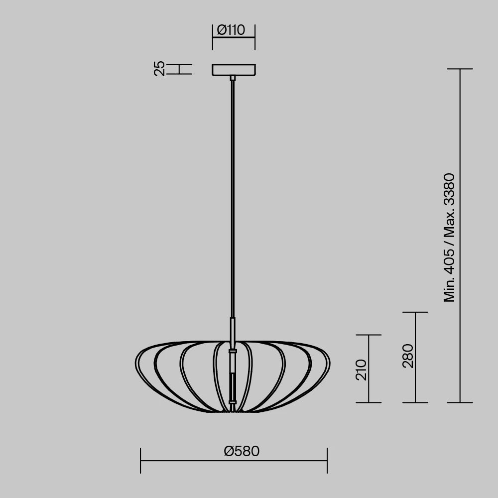 Pendul din Aluminiu Negru H331.5xD58cm Cambio
