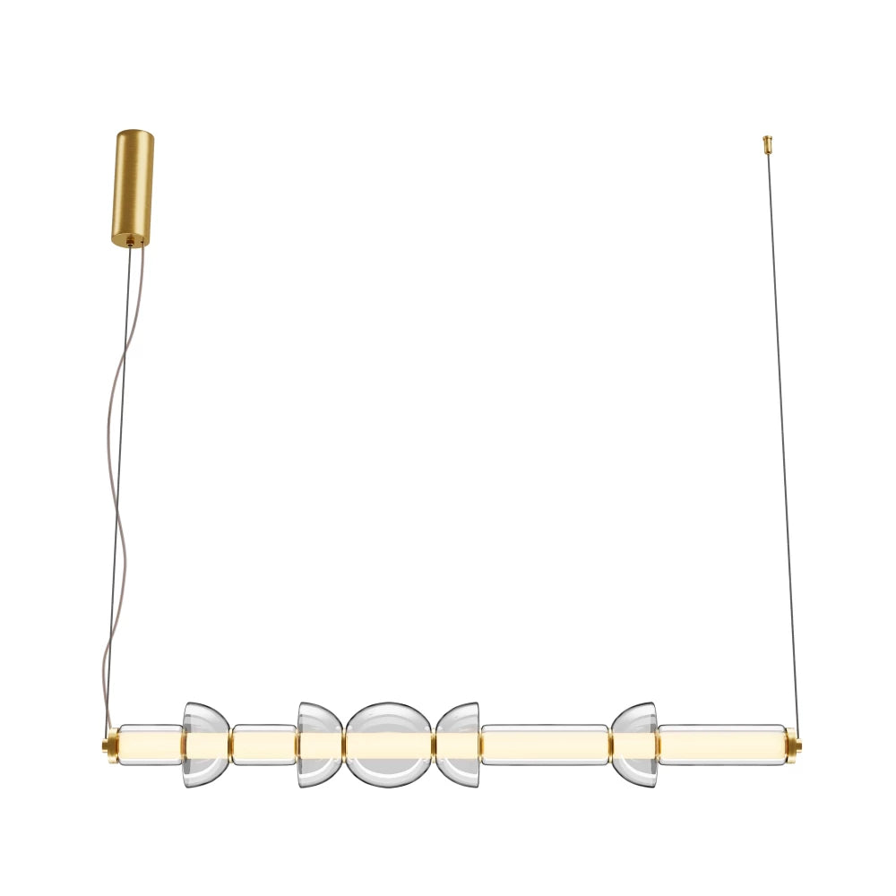 Lustra din Metal Alama si Sticla Transparent H137.5xL98cm Cosmo
