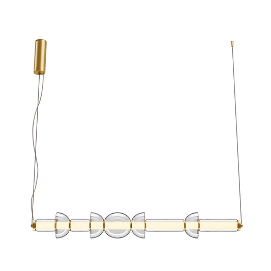 Lustra din Metal Alama si Sticla Transparent H137.5xL98cm Cosmo