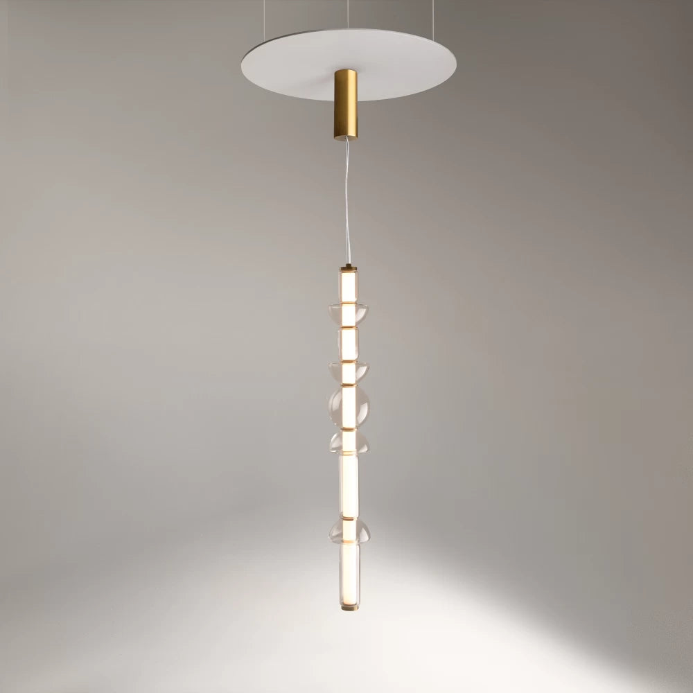 Lustra din Metal Alama si Sticla Transparent H137.5xL98cm Cosmo