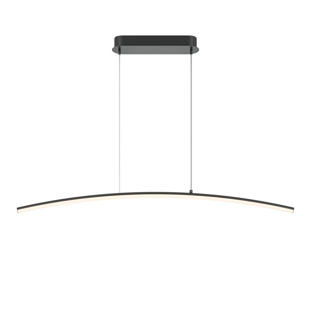 Lustra din Metal Negru si Silicon Alb H305.7xL98cm Curve