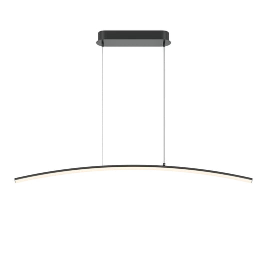 Lustra din Metal Negru si Silicon Alb H305.7xL98cm Curve