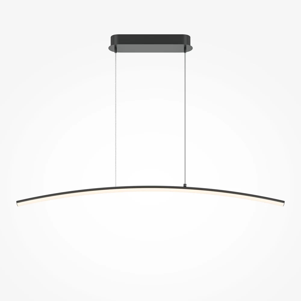 Lustra din Metal Negru si Silicon Alb H305.7xL98cm Curve