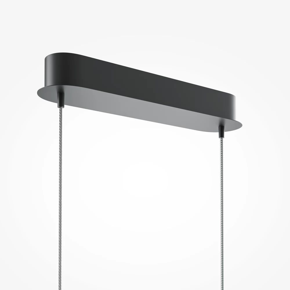 Lustra din Metal Negru si Silicon Alb H305.7xL98cm Curve