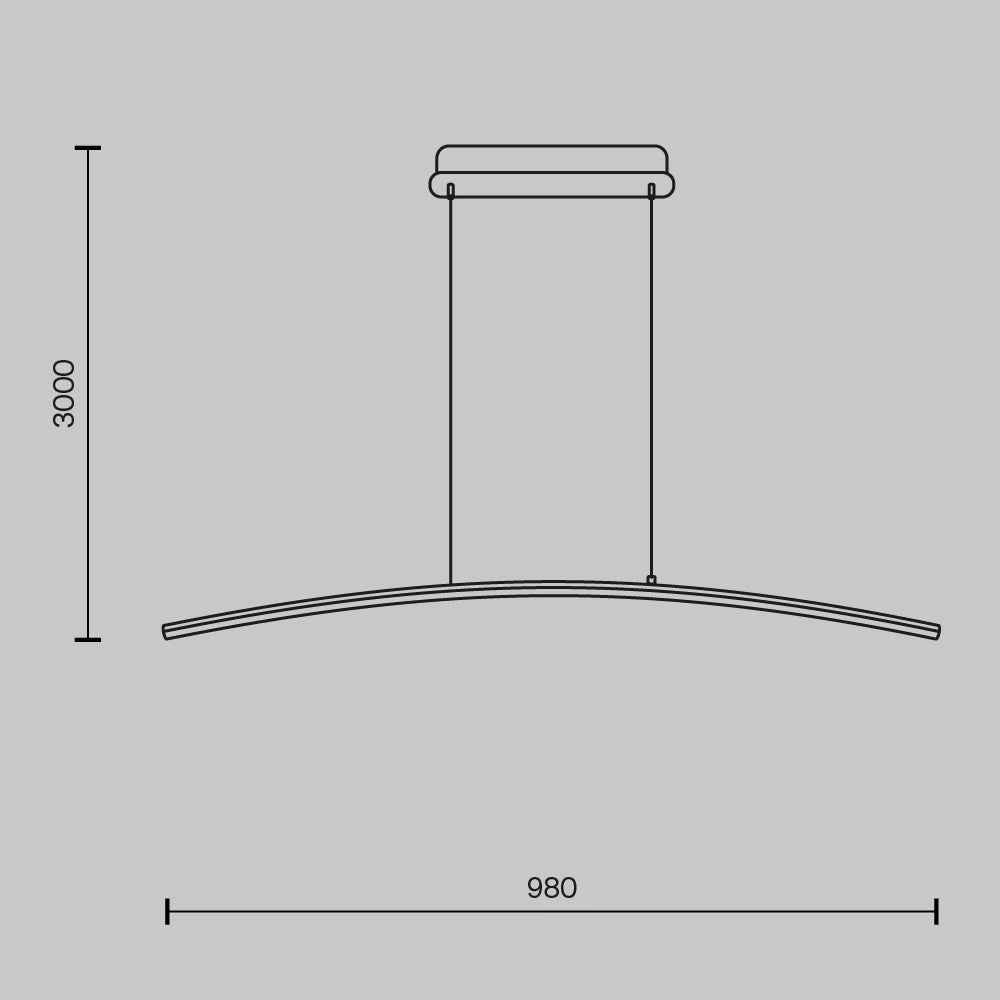 Lustra din Metal Negru si Silicon Alb H305.7xL98cm Curve