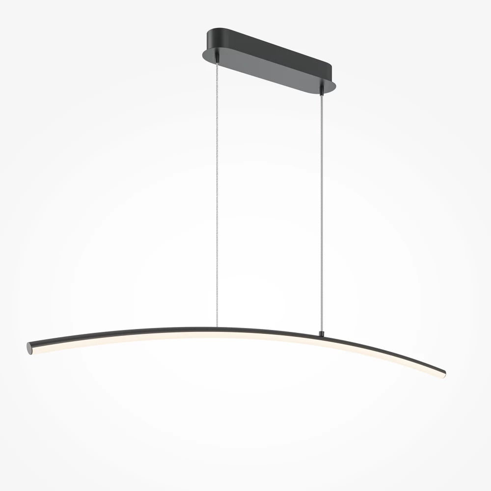 Lustra din Metal Negru si Silicon Alb H305.7xL98cm Curve