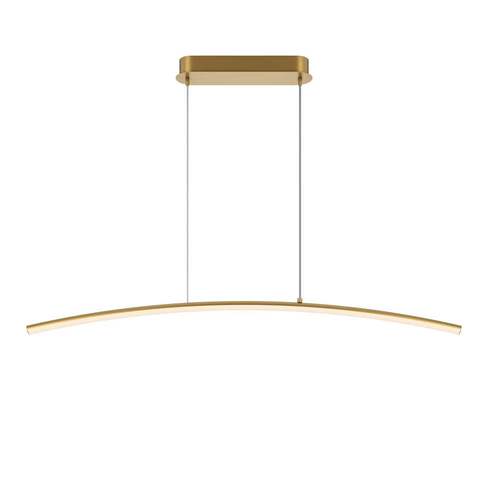Lustra din Metal Alama si Silicon Alb H305.7xL98cm Curve