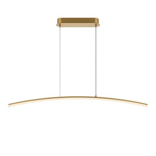 Lustra din Metal Alama si Silicon Alb H305.7xL98cm Curve