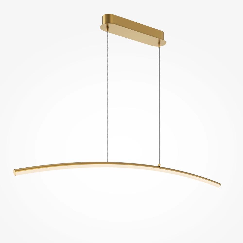 Lustra din Metal Alama si Silicon Alb H305.7xL98cm Curve