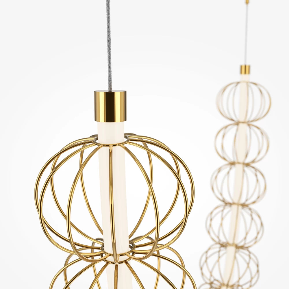 Lustra din Metal Auriu H184xL208.6cm Golden Cage