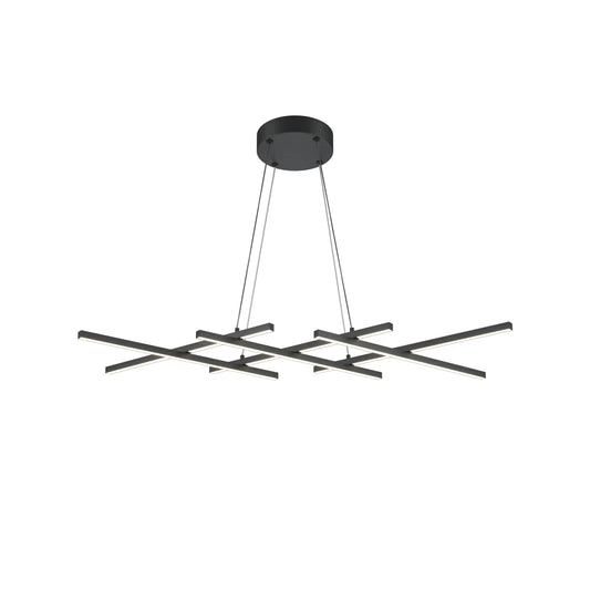 Lustra din Aluminiu Negru si Silicon Alb H307xL103.5cm Halo