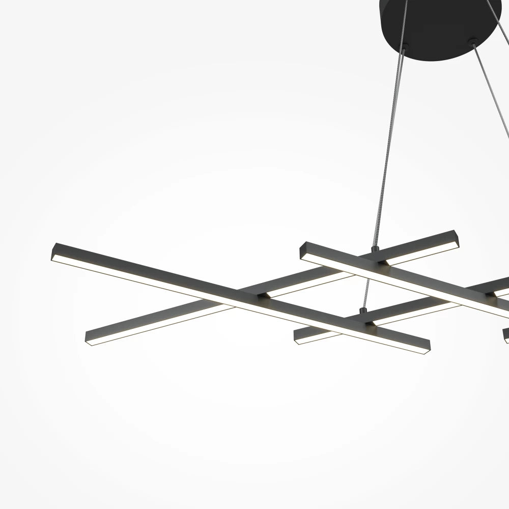 Lustra din Aluminiu Negru si Silicon Alb H307xL103.5cm Halo
