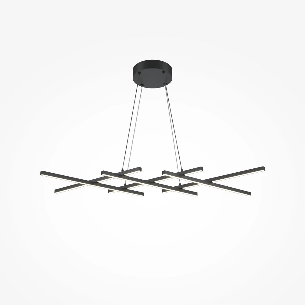 Lustra din Aluminiu Negru si Silicon Alb H307xL103.5cm Halo