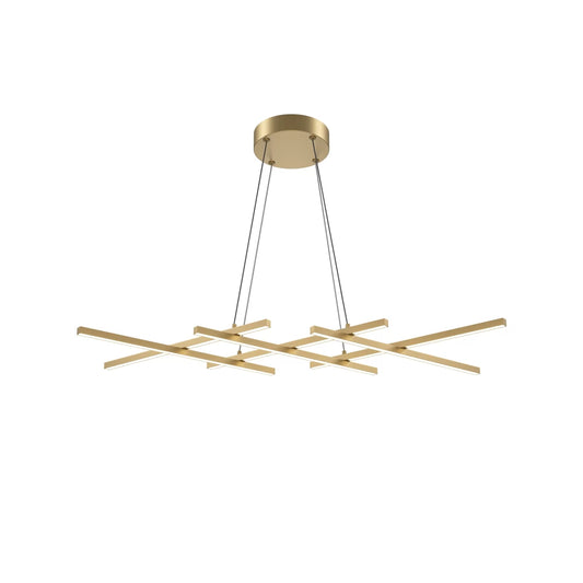 Lustra din Aluminiu Alama si Silicon Alb H305.7xL103.5cm Halo