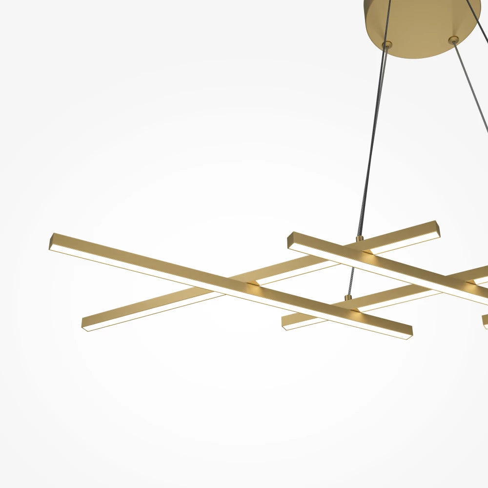 Lustra din Aluminiu Alama si Silicon Alb H305.7xL103.5cm Halo