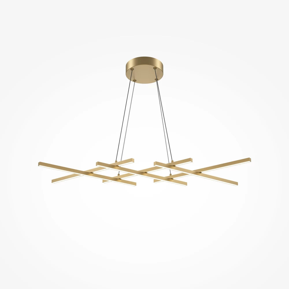 Lustra din Aluminiu Alama si Silicon Alb H305.7xL103.5cm Halo