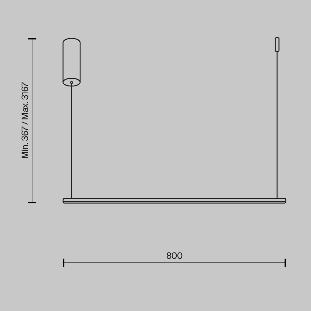 Lustra din Aluminiu Negru si Silicon Alb H316.7xL80cm Halo