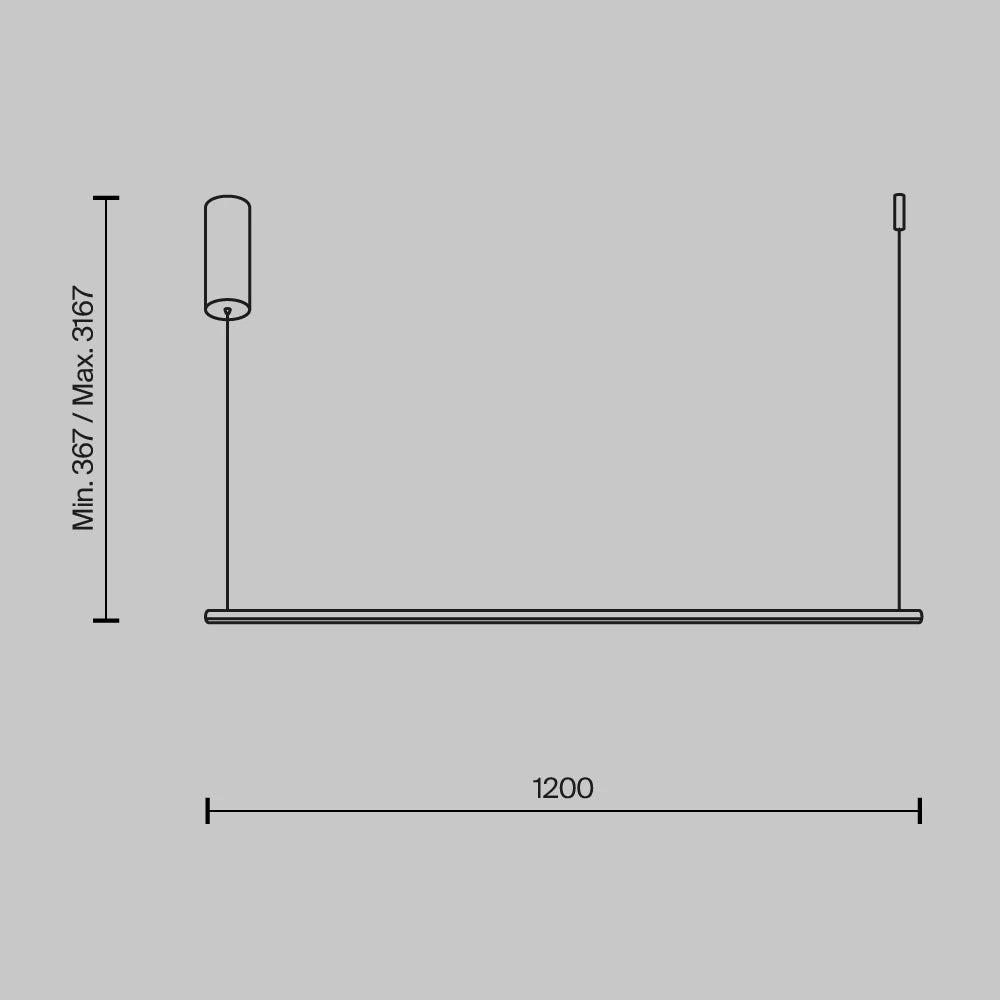 Lustra din Aluminiu Negru si Silicon Alb H316.7xL120cm Halo