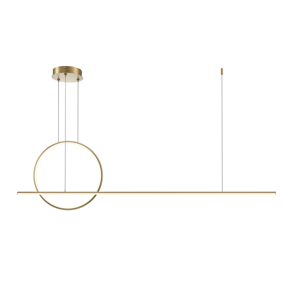 Lustra din Aluminiu Alama si Silicon Alb H344xL143cm Halo
