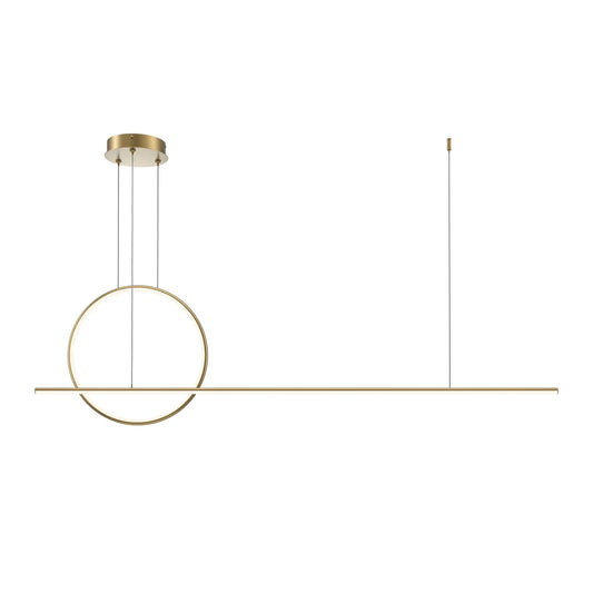 Lustra din Aluminiu Alama si Silicon Alb H344xL143cm Halo