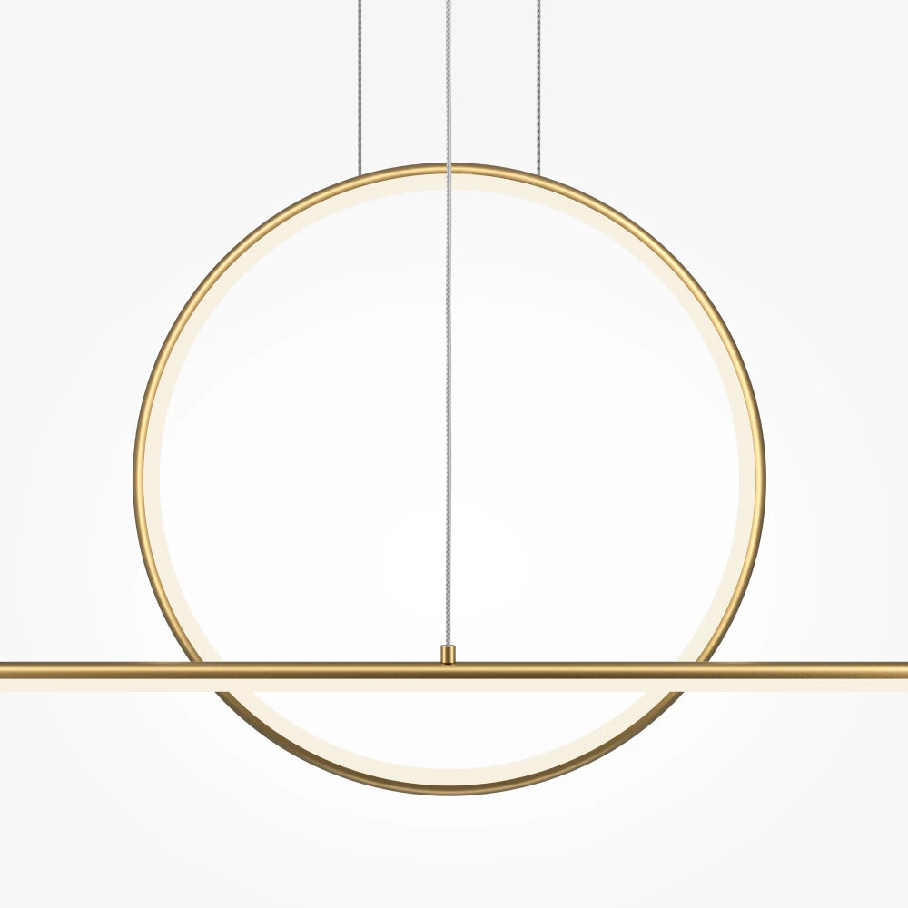 Lustra din Aluminiu Alama si Silicon Alb H344xL143cm Halo