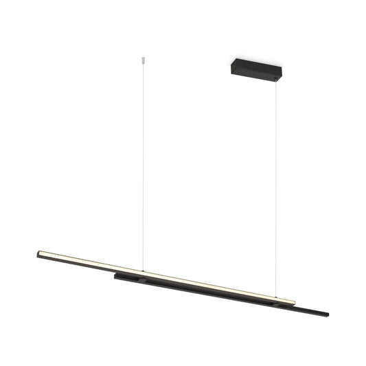 Lustra din Aluminiu Negru si Silicon Alb H305.5xL150cm Halo