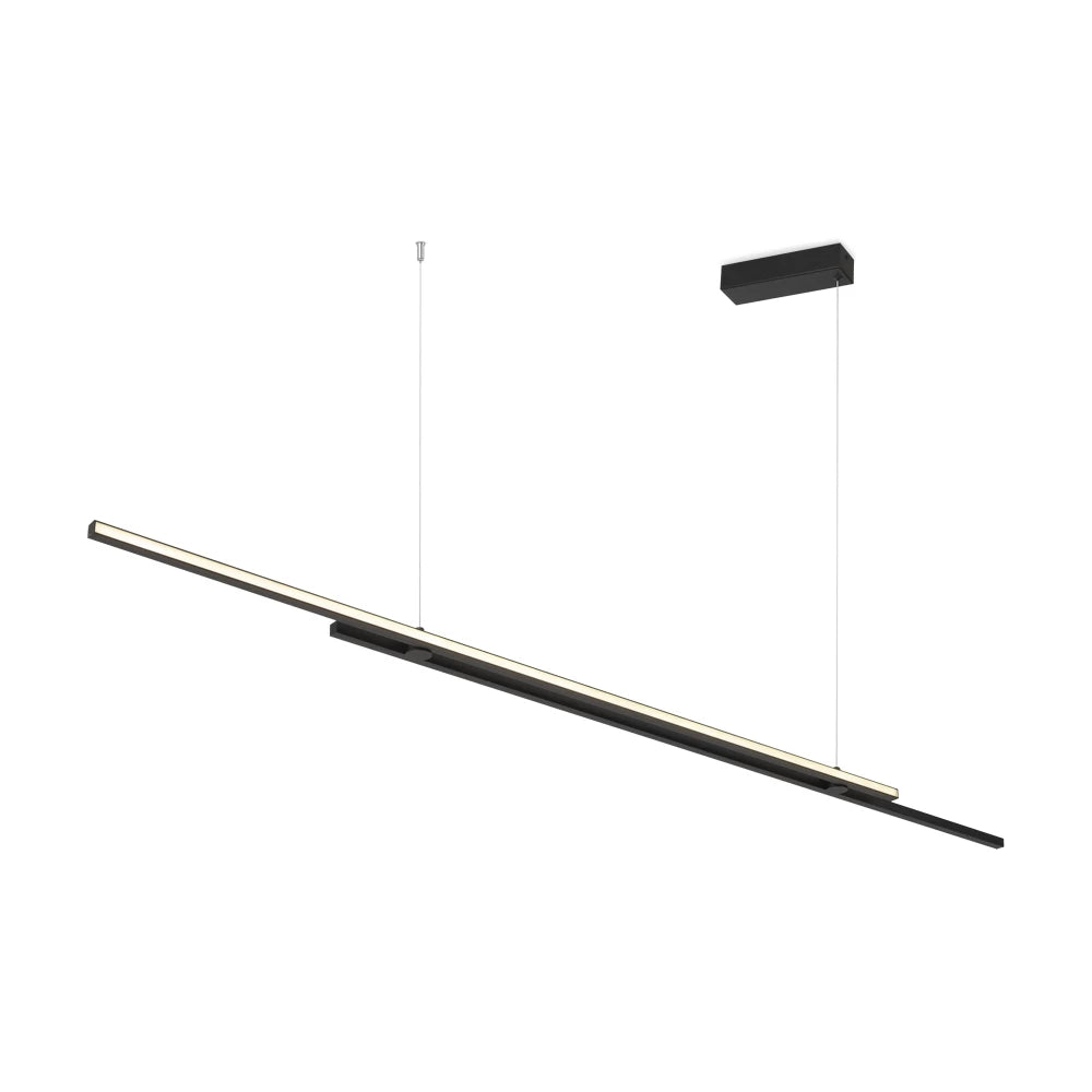 Lustra din Aluminiu Negru si Silicon Alb H305.5xL150cm Halo