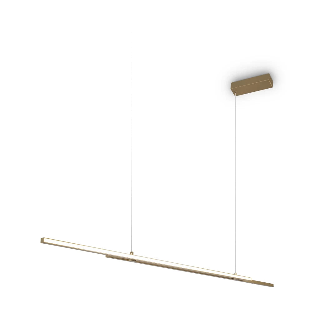 Lustra din Aluminiu Alama si Silicon Alb H305.5xL150cm Halo