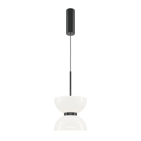 Pendul din Metal Negru si Sticla Alb H350xD22cm Kyoto
