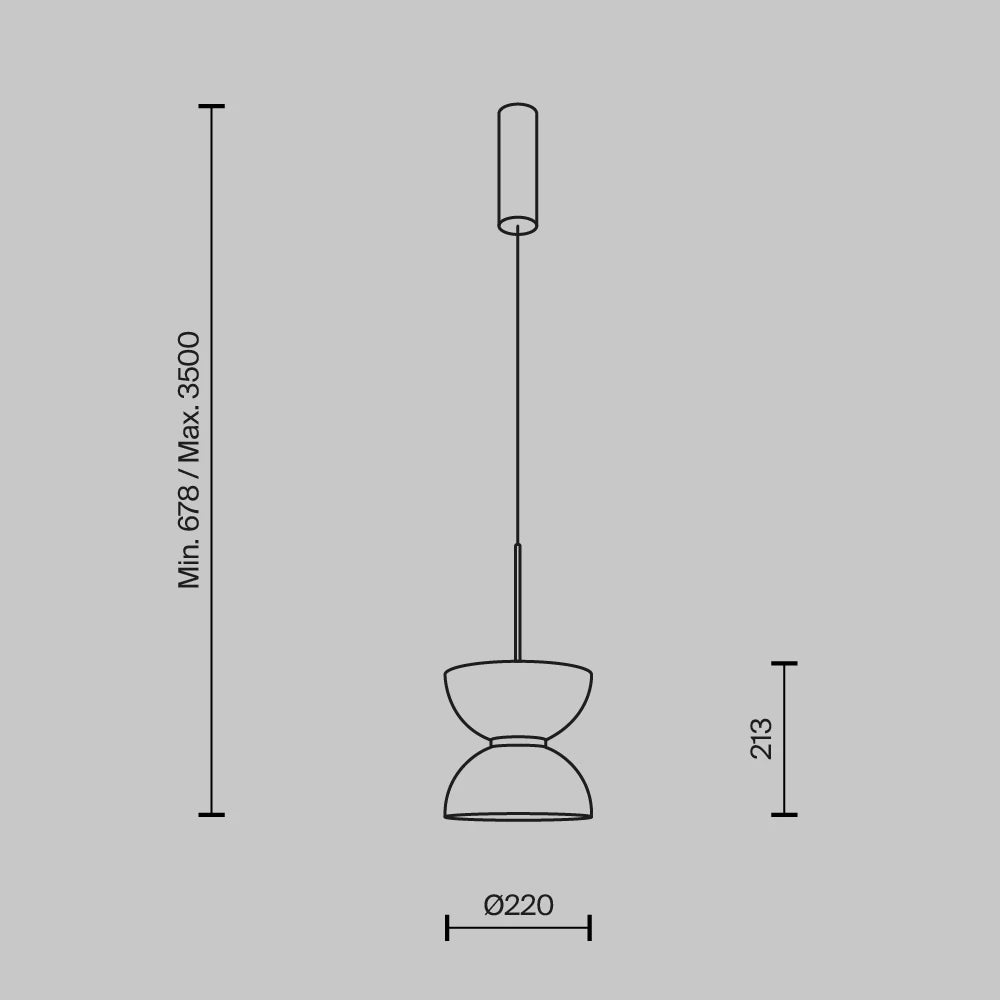 Pendul din Metal Alb si Sticla Alb H350xD22cm Kyoto