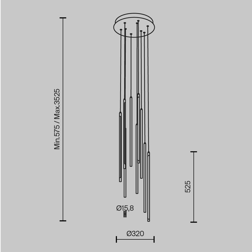 Candelabru din Aluminiu Alama si Acrilic Alb H352.5xD35cm Light stick