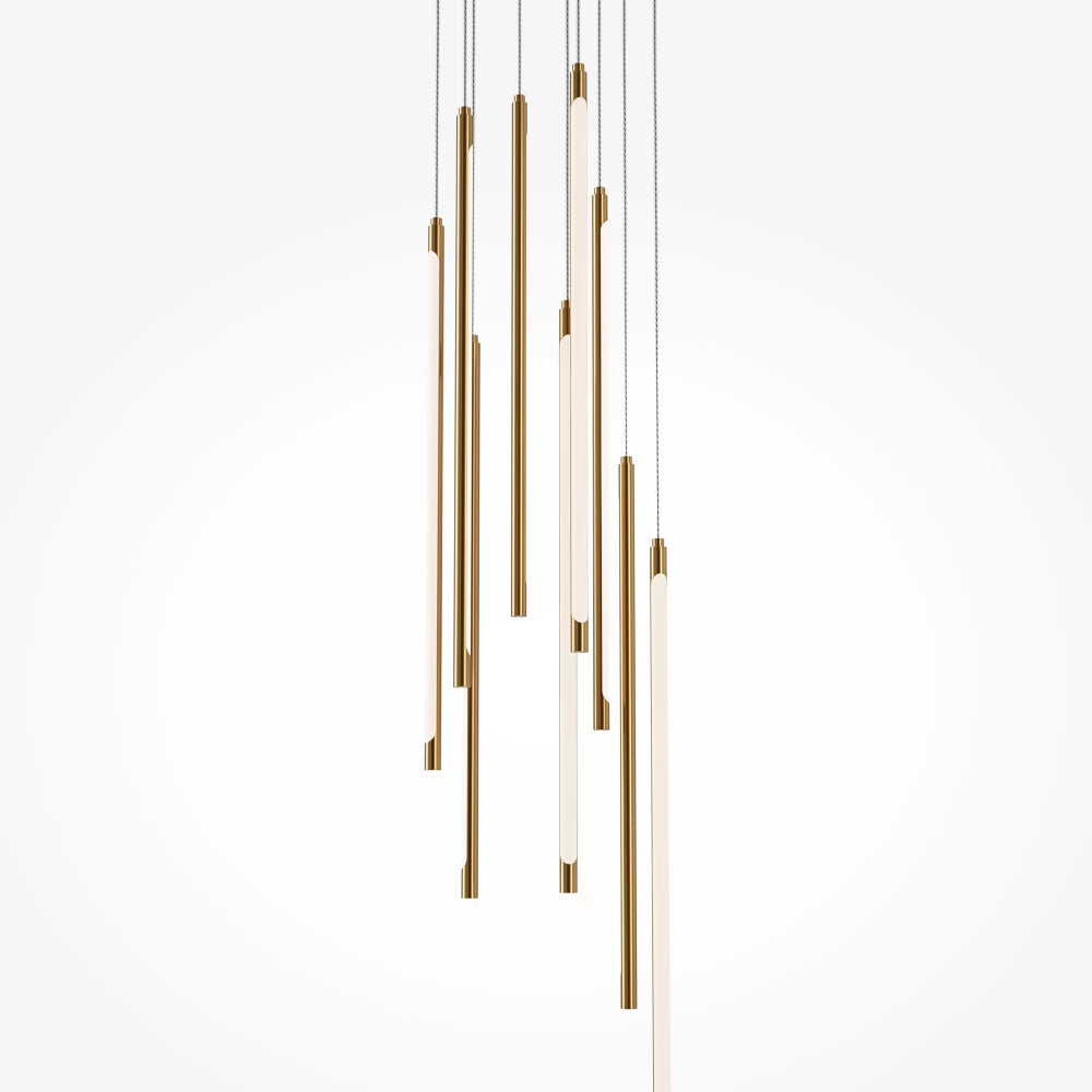 Candelabru din Aluminiu Alama si Acrilic Alb H352.5xD35cm Light stick
