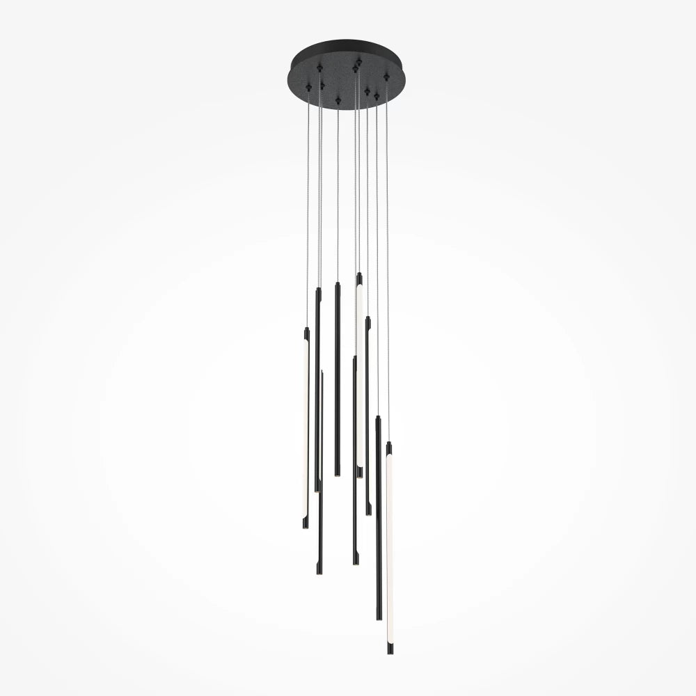 Candelabru din Aluminiu Negru si Acrilic Alb H352.5xD35cm Light stick