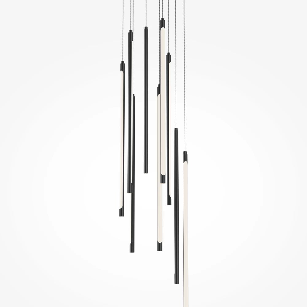 Candelabru din Aluminiu Negru si Acrilic Alb H352.5xD35cm Light stick