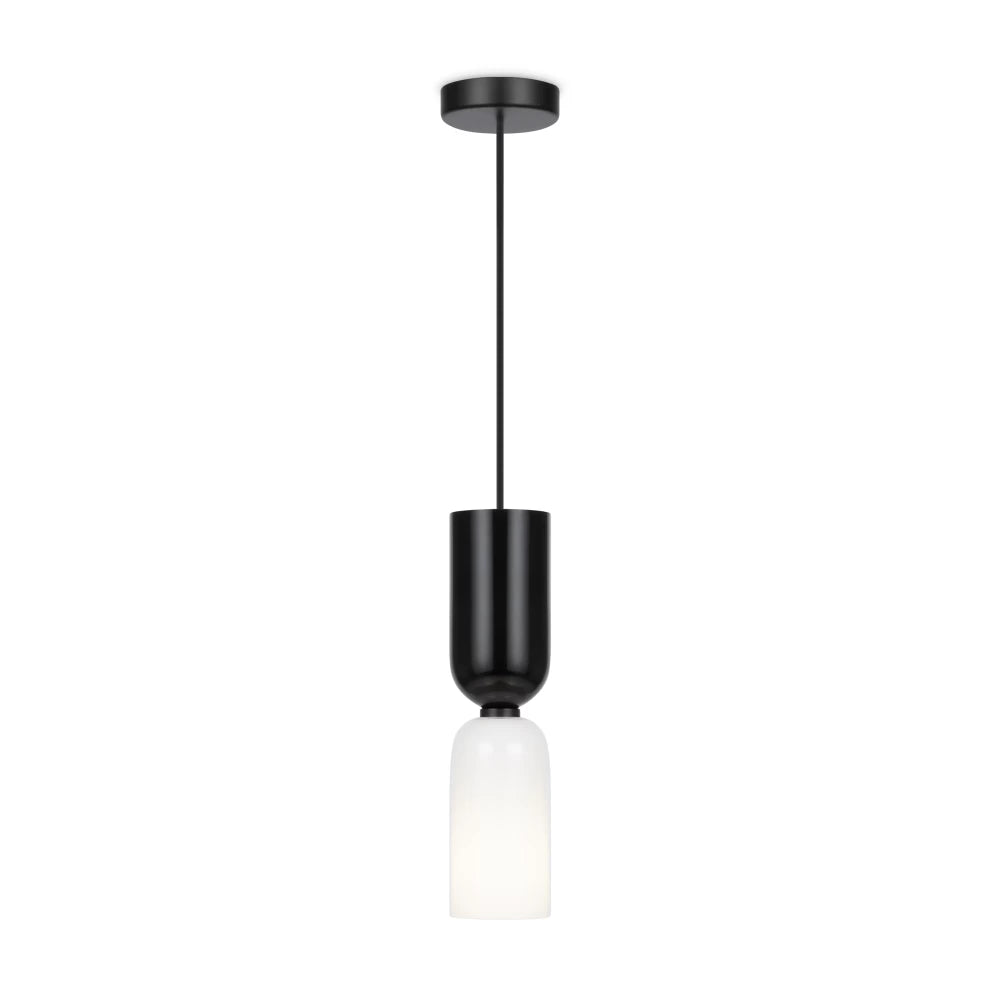 Pendul din Metal Negru si Sticla Alb/Negru H232xD8cm Memory