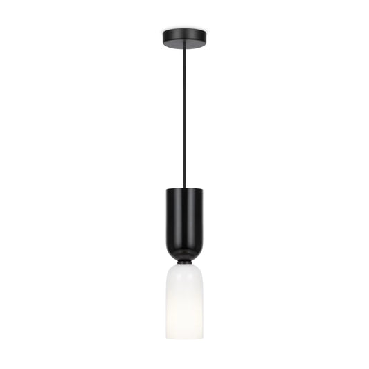 Pendul din Metal Negru si Sticla Alb/Negru H232xD8cm Memory
