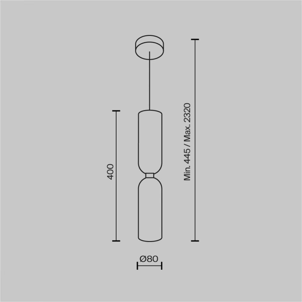 Pendul din Metal Negru si Sticla Alb/Negru H232xD8cm Memory