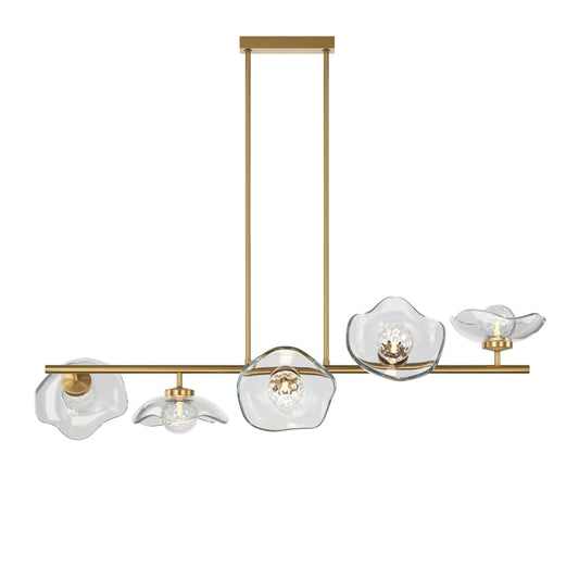 Lustra din Metal Alama si Sticla Transparent H84.4xL110cm Miracle