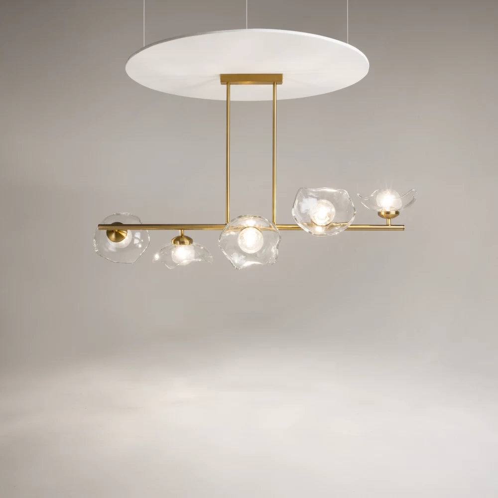 Lustra din Metal Alama si Sticla Transparent H84.4xL110cm Miracle
