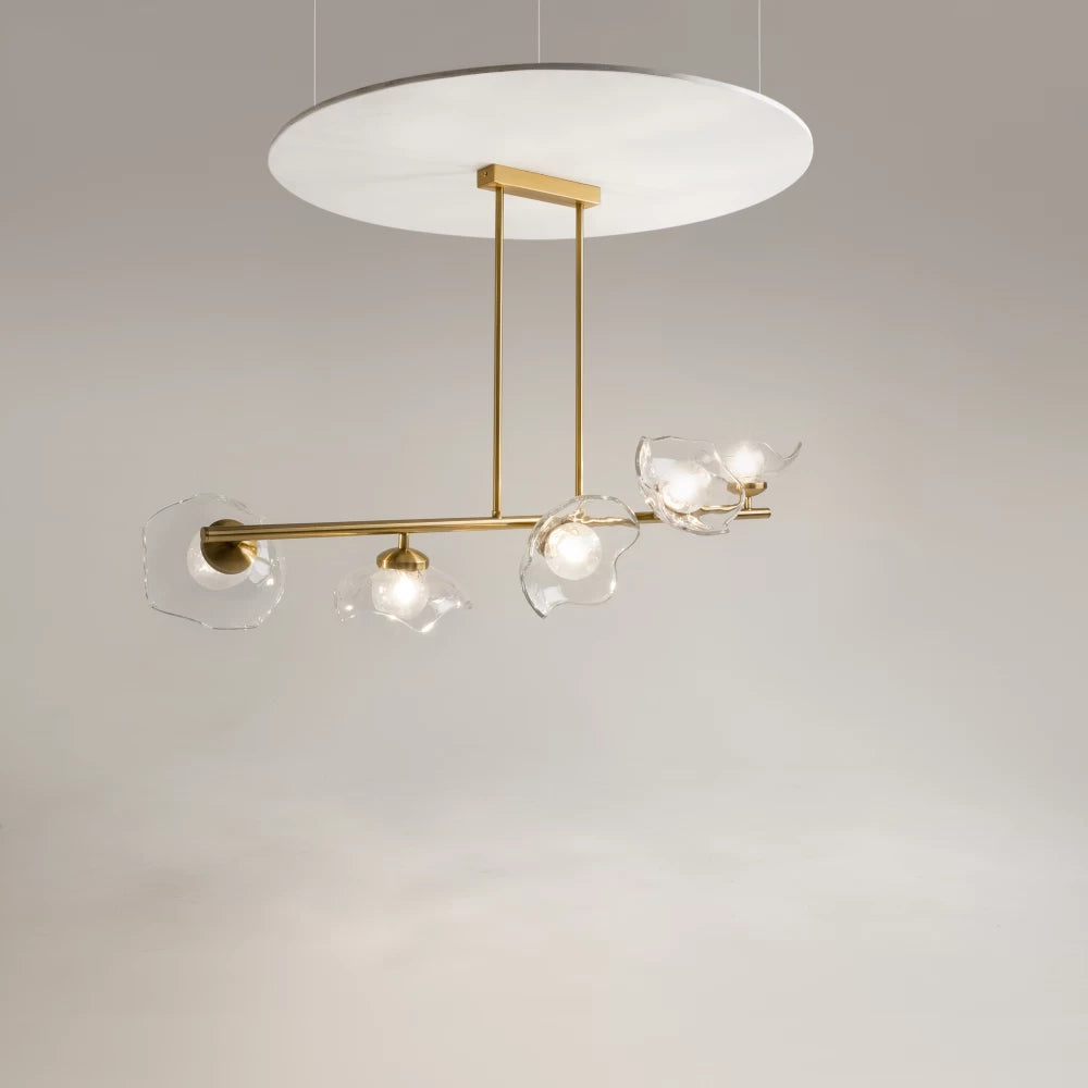 Lustra din Metal Alama si Sticla Transparent H84.4xL110cm Miracle