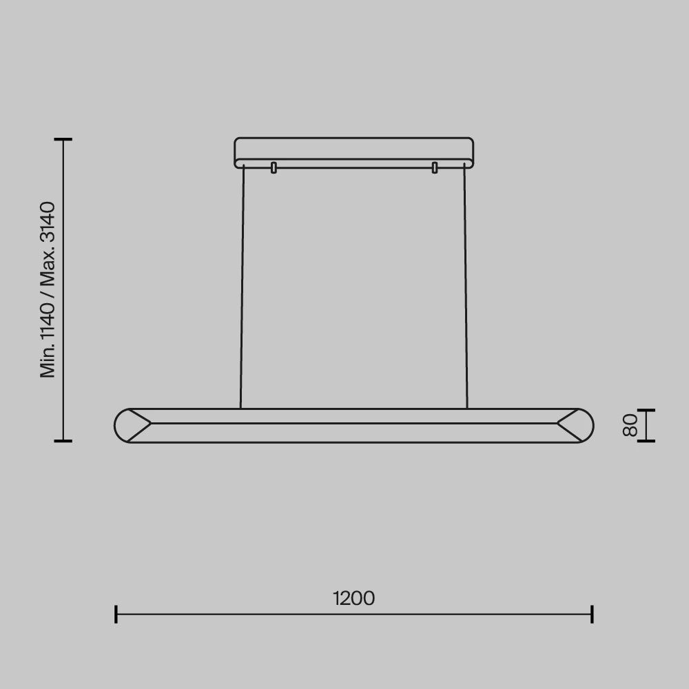 Lustra din Aluminiu Alb H314xL120cm Motion