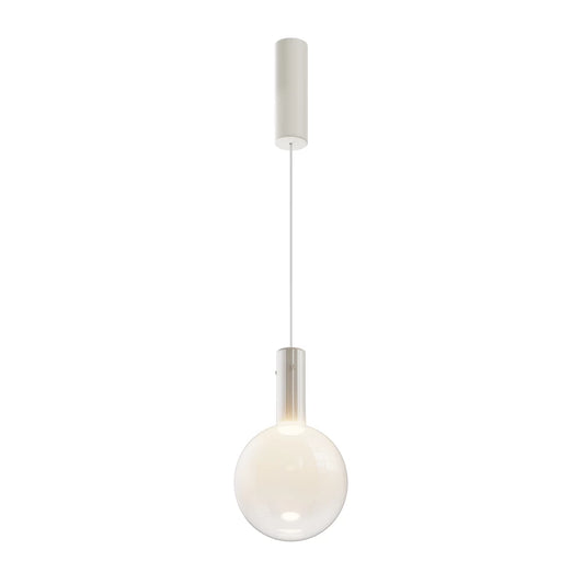 Pendul din Metal Alb si Sticla Alb H350xD20cm Nebula