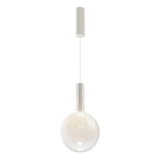 Pendul din Metal Alb si Sticla Alb H360xD25cm Nebula