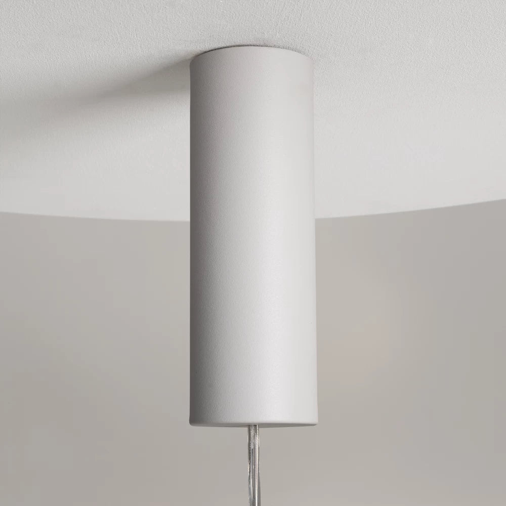 Pendul din Metal Alb si Sticla Alb H360xD25cm Nebula