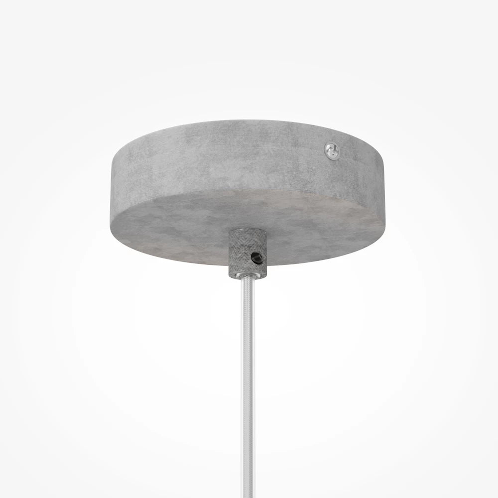 Pendul din Metal Gri si Sticla Alb H340.5xL12cm Opus