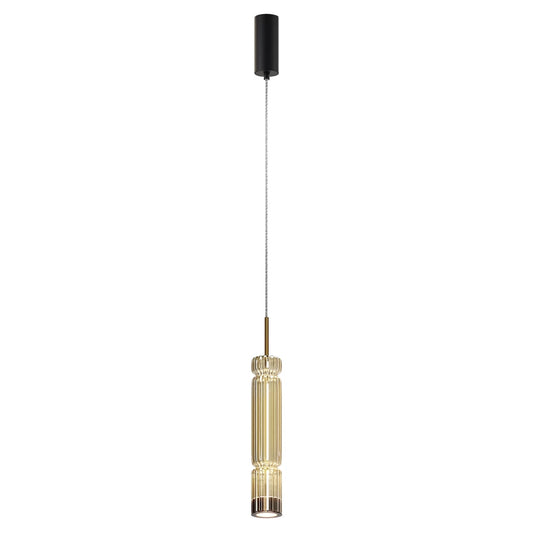 Pendul din Metal Negru si Sticla Auriu Cognac H365xD8cm Ordo