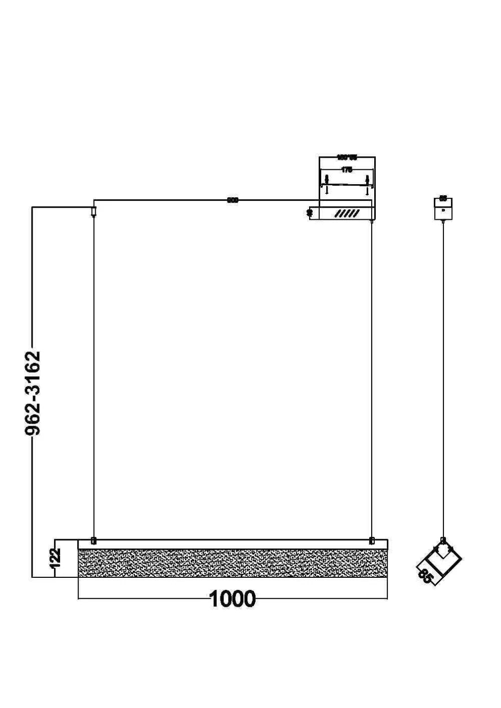 Lustra din Metal Alama si Alabastru Alb H316.2xL100cm Petra