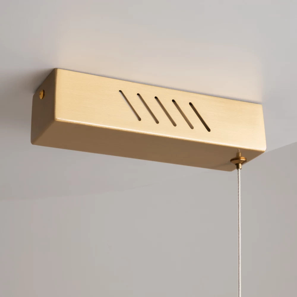 Lustra din Metal Alama si Alabastru Alb H316.2xL100cm Petra