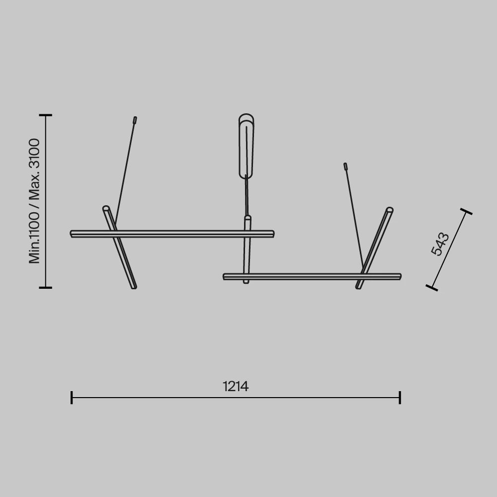 Lustra din Aluminiu Auriu si Silicon Alb H310xL121.4cm Radiance