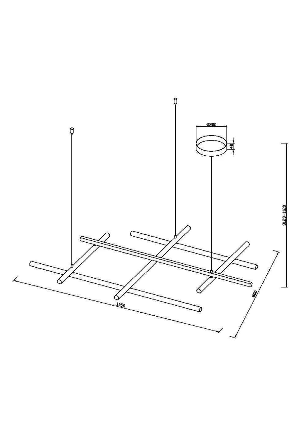 Lustra din Aluminiu Auriu si Silicon Alb H312xL115.6cm Radiance